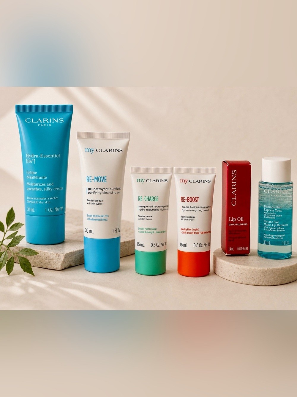 CLARINS 6 Piece Skincare & Lip Care Set